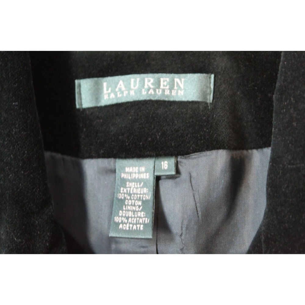 Lauren Ralph Lauren Velvet Blazer Jacket Holiday Green Button Size 16 H13855 - Picture 6 of 12